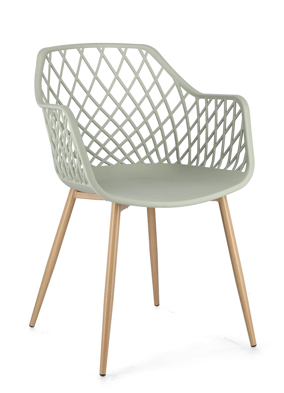 Scaun Optik, Bizzotto, 58 x 54 x 85.5 cm, metal/polipropilena, verde - imagine 6